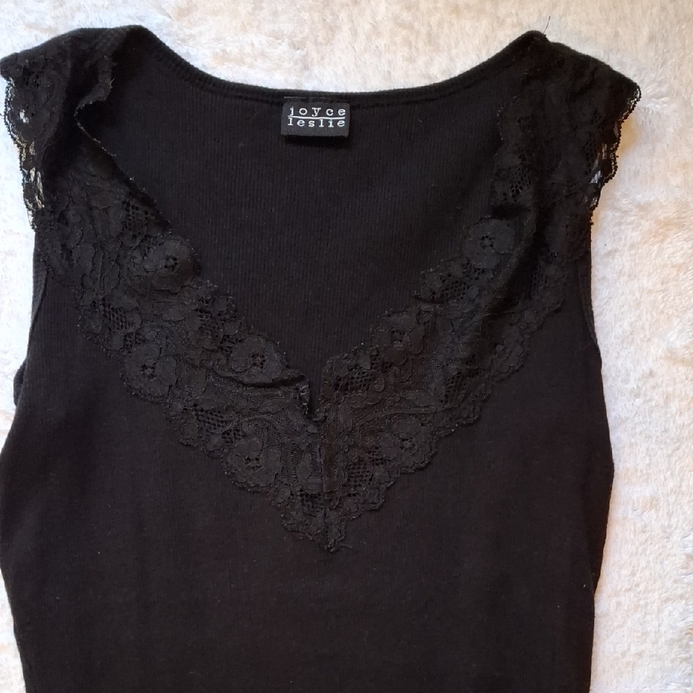 Joyce Leslie Black Lace Trim Top